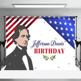 Lofaris Usa Flag Jefferson Davis Birthday Memorial Backdrop